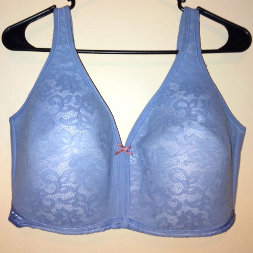 Cacique lightly lined no wire bra blue lace 40H